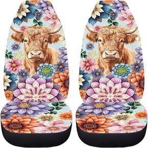 Purple Butterfly Galaxy Auto Car Seat Cover for Cars, Trucks, Vans, SUV, Vehicle Seat Cover Auto Saddle Blankets Driver Seat Protector Covers Full Set of 2
