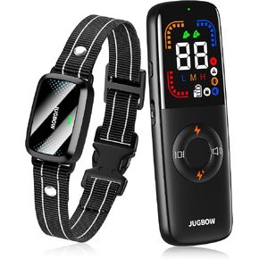 Jugbow Dog Shock Collar - Dog Training Collar with Remote Color Screen, Waterproof Electric Collar with 4 Training Modes, 1/3 Mile Security Lock, Rechargeable E-Collar for All Breeds(Upgraded Black)
