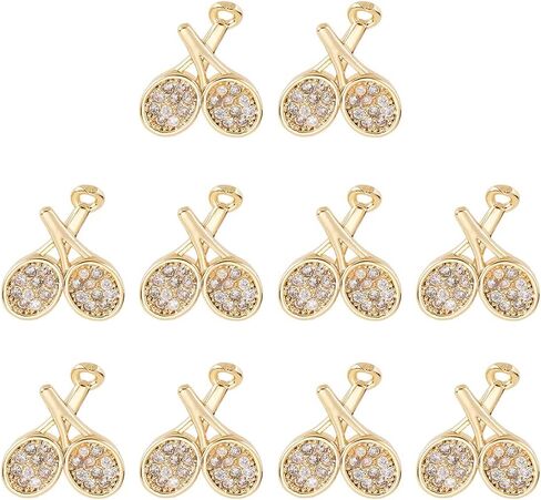 DICOSMETIC Cubic Zirconia Charm 18K Gold Plated Brass Dangle Charm Supplies Tennis Human Jewelry Charms Jewelry Craft Making in Saudi Arabia