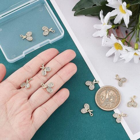 DICOSMETIC Cubic Zirconia Charm 18K Gold Plated Brass Dangle Charm Supplies Tennis Human Jewelry Charms Jewelry Craft Making in Saudi Arabia