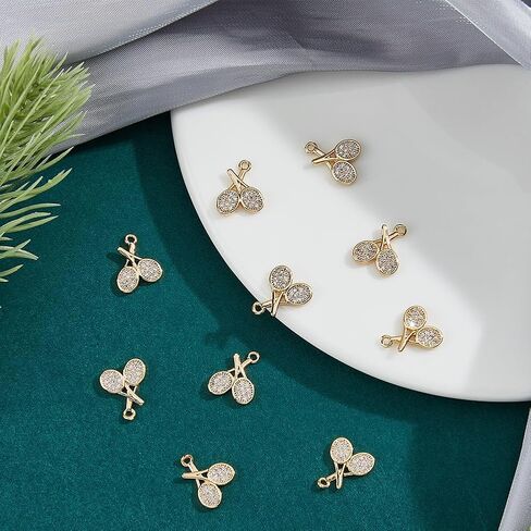 DICOSMETIC Cubic Zirconia Charm 18K Gold Plated Brass Dangle Charm Supplies Tennis Human Jewelry Charms Jewelry Craft Making in Saudi Arabia