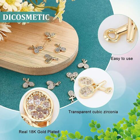 DICOSMETIC Cubic Zirconia Charm 18K Gold Plated Brass Dangle Charm Supplies Tennis Human Jewelry Charms Jewelry Craft Making in Saudi Arabia