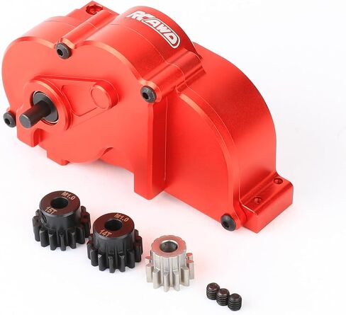 RCAWD Metal Center Gearbox + V2 Full Metal Differential Assembly for 1/10 LOSI Baja Rey 4WD 1/10 Hammer Rey U4 Rock Racer(Red) in Saudi Arabia