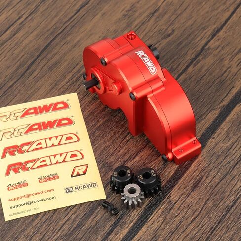 RCAWD Metal Center Gearbox + V2 Full Metal Differential Assembly for 1/10 LOSI Baja Rey 4WD 1/10 Hammer Rey U4 Rock Racer(Red) in Saudi Arabia