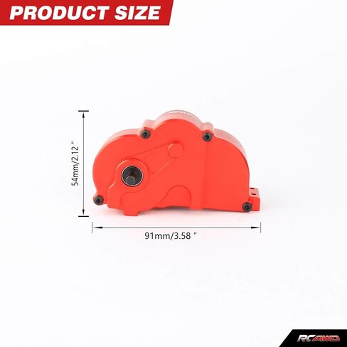 RCAWD Metal Center Gearbox + V2 Full Metal Differential Assembly for 1/10 LOSI Baja Rey 4WD 1/10 Hammer Rey U4 Rock Racer(Red) in Saudi Arabia