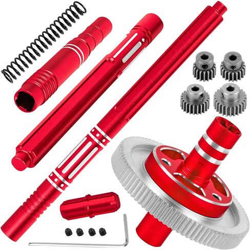 RC 91T Slipper Clutch 0.6 Pitch Gear W/(19T 21t 23t) Pinions & Center Drive Rudrads Part for 1/10 Granite 4x4/Granite 4x2 Mega550 ، Red in Kuwait