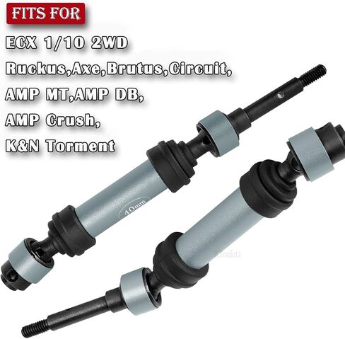 Steel #45 Rear Drive Shaft CVD Upgrades Part for ECX 1/10 2WD Ruckus,Axe,Brutus,Circuit,AMP MT,AMP DB,AMP Crush,K&N Torment,Front Axles Driveshaft with Hex,Titanium in Saudi Arabia