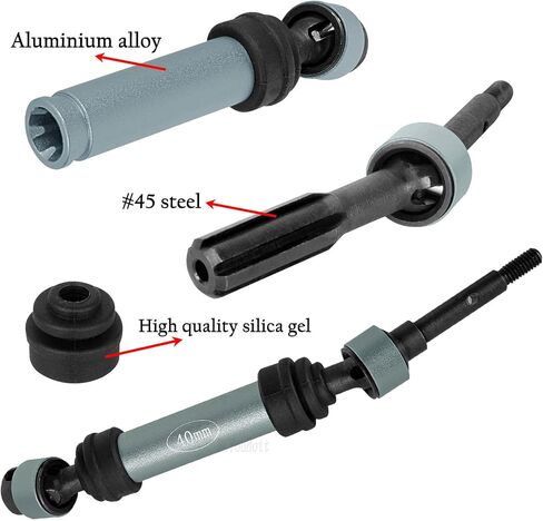 Steel #45 Rear Drive Shaft CVD Upgrades Part for ECX 1/10 2WD Ruckus,Axe,Brutus,Circuit,AMP MT,AMP DB,AMP Crush,K&N Torment,Front Axles Driveshaft with Hex,Titanium in Saudi Arabia