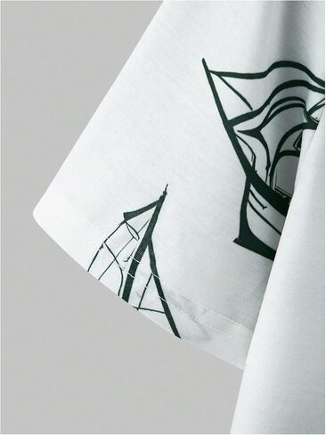 Men's 2 Piece Outfits Tropical Graphic Short Sleeve T-Shirt and Drawstring Waist Shorts Sets in Saudi Arabia