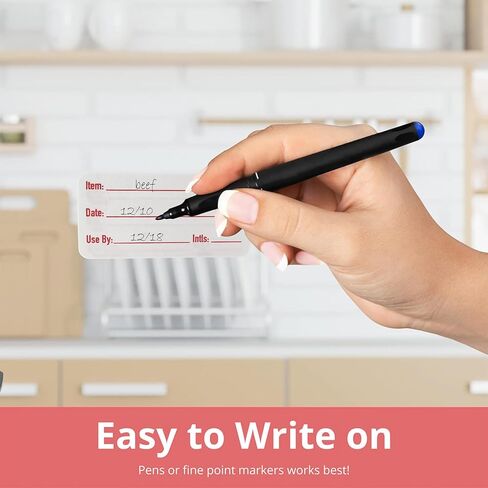 500 Pcs Freezer Labels, 1 x 2 Inch Food Date Stickers Food Date Labels Refrigerator Food Labels for Food Containers, Easy to Write On(Blue) in Kuwait