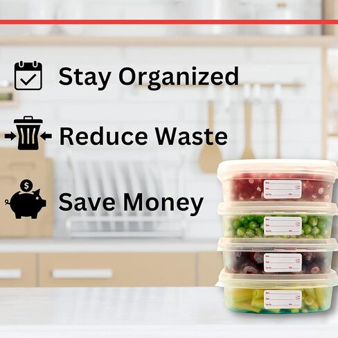 500 Pcs Freezer Labels, 1 x 2 Inch Food Date Stickers Food Date Labels Refrigerator Food Labels for Food Containers, Easy to Write On(Blue) in Kuwait