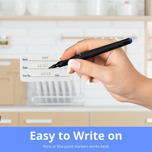 500 Pcs Freezer Labels, 1 x 2 Inch Food Date Stickers Food Date Labels Refrigerator Food Labels for Food Containers, Easy to Write On(Blue) in Kuwait