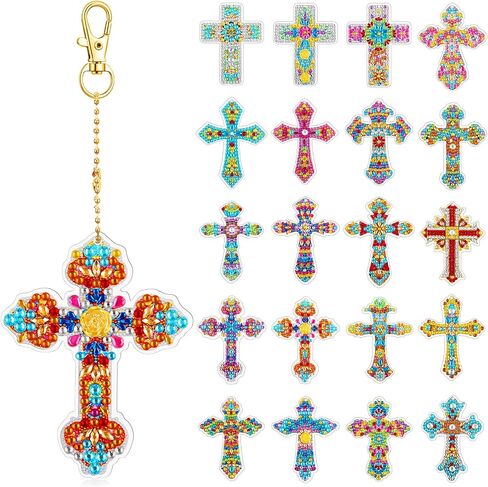 Henoyso 20 PCS Diamond Art Painting kyits kits for bealth 5d side side side cross diamond diy diy keychains gem for beginners advals vels diy decor decor party (mandalas) in Kuwait