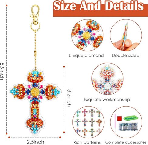 Henoyso 20 PCS Diamond Art Painting kyits kits for bealth 5d side side side cross diamond diy diy keychains gem for beginners advals vels diy decor decor party (mandalas) in Kuwait