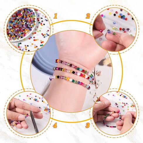 1000pcs Crystal Glass Beads 4mm Bulk Faceted Bicone Spacer Beads for DIY Jewelry Making in Saudi Arabia