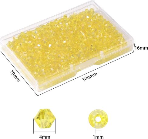 1000pcs Crystal Glass Beads 4mm Bulk Faceted Bicone Spacer Beads for DIY Jewelry Making in Saudi Arabia