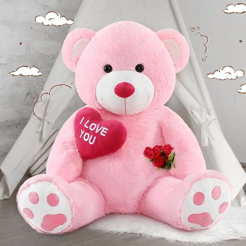MaoGoLan Big Teddy Bear with I Love You Red Heart, 36" Cuddly Large Teddy Bear Gift for Kids,Boyfriend,Girlfriend.Wife in Kuwait