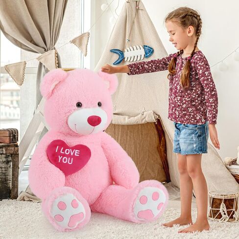 MaoGoLan Big Teddy Bear with I Love You Red Heart, 36" Cuddly Large Teddy Bear Gift for Kids,Boyfriend,Girlfriend.Wife in Kuwait