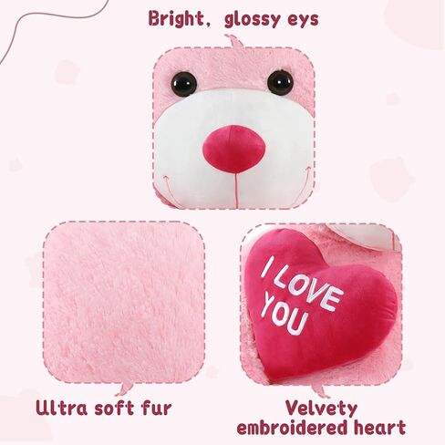 MaoGoLan Big Teddy Bear with I Love You Red Heart, 36" Cuddly Large Teddy Bear Gift for Kids,Boyfriend,Girlfriend.Wife in Kuwait
