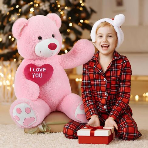 MaoGoLan Big Teddy Bear with I Love You Red Heart, 36" Cuddly Large Teddy Bear Gift for Kids,Boyfriend,Girlfriend.Wife in Kuwait