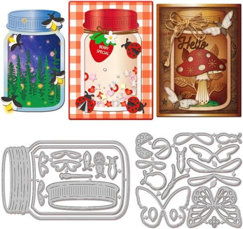 GLOBLELAND Butterfly Bee Insect Jar Metal Cutting Dies Ladybug Dragonfly Cut Dies Firefly Moth Die Cuts Insect Jar Cutting Dies Cut Stencils for Card Making Photo Paper Dies Scrapbooking in Saudi Arabia