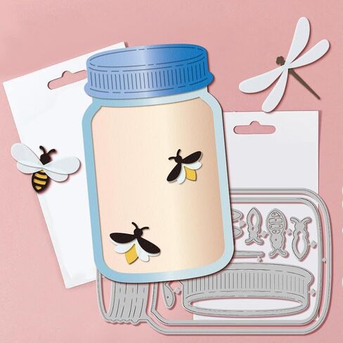 GLOBLELAND Butterfly Bee Insect Jar Metal Cutting Dies Ladybug Dragonfly Cut Dies Firefly Moth Die Cuts Insect Jar Cutting Dies Cut Stencils for Card Making Photo Paper Dies Scrapbooking in Saudi Arabia