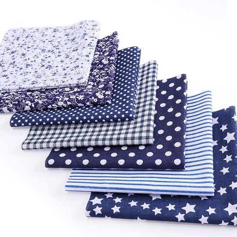 YOLUFER DIY Cotton Fabric Bundle 19.7 x 19.7 Inches, 7PCS Different Pattern, Squares Patchwork Material for Sewing Quilting Scrapbooking. in Kuwait