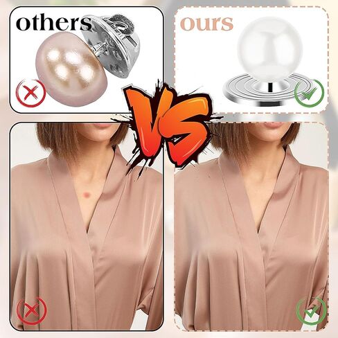 20 مجموعات أزرار اللؤلؤ الأزرار بروش لؤلؤة دبابيس لؤلؤة للملابس لا خياطة أزرار تستر لأعيد إزالة دبابيس أمان لؤلؤة قابلة لإعادة الاستخدام للنساء الفتيات قميص معطف سفن شال ، صغيرة ، أبيض in Kuwait