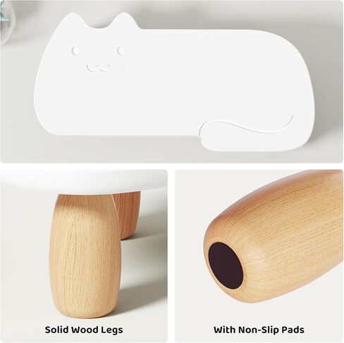 Monitor Stand Riser,Cookie-Shaped Sturdy Wood Computer Monitor Stand, Monitor Stand Riser, Multi-Purpose Desktop Organizer Riser for Computer,Laptop,Printer,TV,khaki in Kuwait