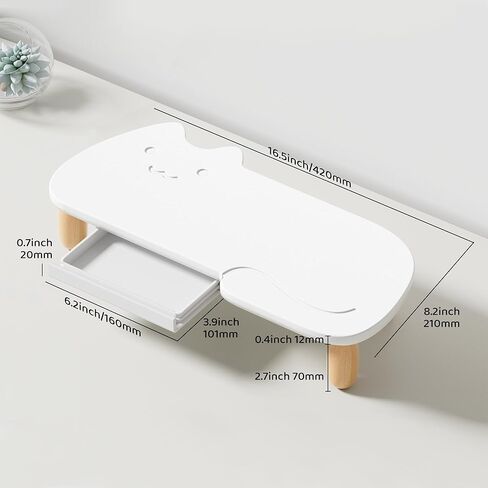 Monitor Stand Riser,Cookie-Shaped Sturdy Wood Computer Monitor Stand, Monitor Stand Riser, Multi-Purpose Desktop Organizer Riser for Computer,Laptop,Printer,TV,khaki in Kuwait