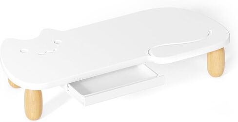 Monitor Stand Riser,Cookie-Shaped Sturdy Wood Computer Monitor Stand, Monitor Stand Riser, Multi-Purpose Desktop Organizer Riser for Computer,Laptop,Printer,TV,khaki in Kuwait