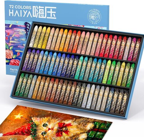 Paul Rubens Oil Pastel, 72 Vibrant Colors Soft Oil Pastel Set, Creamy texture Easy to Blend Oil Pastels professional, Bullet Heads Oil Pastels for Artists, Painting, Drawing, Beginners (New Packaging) in Kuwait
