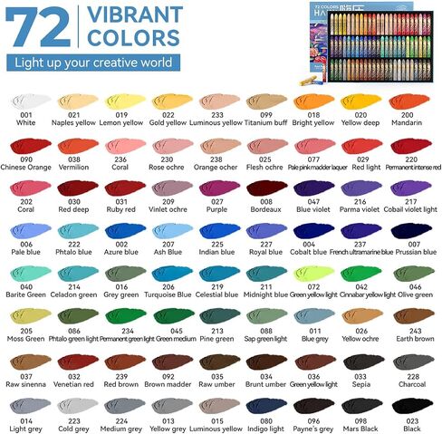 Paul Rubens Oil Pastel, 72 Vibrant Colors Soft Oil Pastel Set, Creamy texture Easy to Blend Oil Pastels professional, Bullet Heads Oil Pastels for Artists, Painting, Drawing, Beginners (New Packaging) in Kuwait