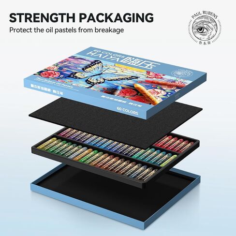 Paul Rubens Oil Pastel, 72 Vibrant Colors Soft Oil Pastel Set, Creamy texture Easy to Blend Oil Pastels professional, Bullet Heads Oil Pastels for Artists, Painting, Drawing, Beginners (New Packaging) in Kuwait