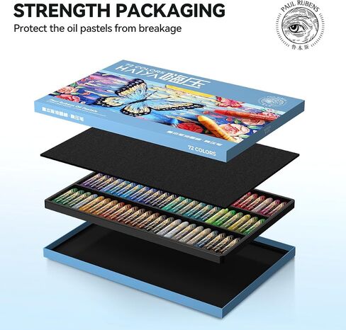 Paul Rubens Oil Pastel, 72 Vibrant Colors Soft Oil Pastel Set, Creamy texture Easy to Blend Oil Pastels professional, Bullet Heads Oil Pastels for Artists, Painting, Drawing, Beginners (New Packaging) in Kuwait