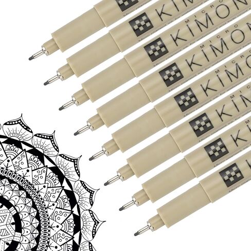 PATIKIL Micro Pen Fineliner Pens, 8Pcs 1mm Needle Point Drawing Pens Waterproof for Archival Artist Calligraphy Illustration Journaling Sketch, Black in Saudi Arabia
