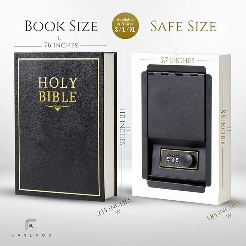 Hidden Safe Book Safe with Combination Lock - Diversion Safe, Secret Storage, Fake Book Box, Small Safe Box for Cash and Money - Book Safe Lock Box - Hidden Safes in Plain Sight (Bible) (X-Large) in Saudi Arabia
