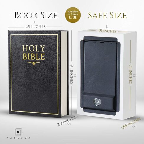 Hidden Safe Book Safe with Combination Lock - Diversion Safe, Secret Storage, Fake Book Box, Small Safe Box for Cash and Money - Book Safe Lock Box - Hidden Safes in Plain Sight (Bible) (X-Large) in Saudi Arabia