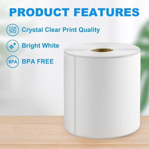 Maxgear 4 "× 6" الملصقات الحرارية المباشرة ، 4000 pcs/16 لفات ، ملصقات حزمة الشحن البيضاء البيضاء ، الصف التجاري ، لاصق دائم ، متوافق مع معظم الطابعات الحرارية in Kuwait