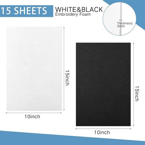 Innconee 15 PCS 3MM FOAM FOAM 10 × 15 بوصة منتفخ EVA SLEETS CRAFT FOR FOR FOR FOR 3D Embroidery Arts ، Projects DIY ، الخياطة اليدوية ، خياطة اللحف ، القبعات ، الأزياء Cosplay ، حقائب (أبيض) in Kuwait