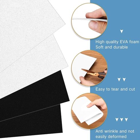 Innconee 15 PCS 3MM FOAM FOAM 10 × 15 بوصة منتفخ EVA SLEETS CRAFT FOR FOR FOR FOR 3D Embroidery Arts ، Projects DIY ، الخياطة اليدوية ، خياطة اللحف ، القبعات ، الأزياء Cosplay ، حقائب (أبيض) in Kuwait