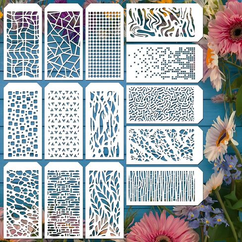 9 Pieces Reusable Mandala Tile Stencils 12x12 Inch Wall Templates for DIY Scrapbooks Wall Floor Home Decor with Floral Stencils Leaf Stencil Talavera Stencil Designs for Painting in Saudi Arabia
