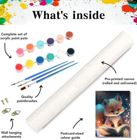 Mrpwnle Paint by Numbers Kit للبالغين-الدعوى الثعلب الطلاء بأرقام لـ KI ، طلاء الحيوانات بواسطة أرقام مجموعة للمبتدئين على اللوحة القماشية الأكريليك ، ديكور جدار هدية المنزل 12x16in in Saudi Arabia