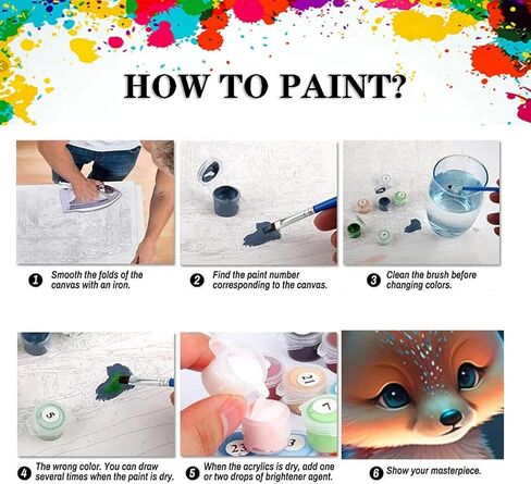 Mrpwnle Paint by Numbers Kit للبالغين-الدعوى الثعلب الطلاء بأرقام لـ KI ، طلاء الحيوانات بواسطة أرقام مجموعة للمبتدئين على اللوحة القماشية الأكريليك ، ديكور جدار هدية المنزل 12x16in in Saudi Arabia