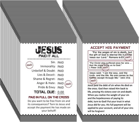 200 PCS Gospel Tract Card Cards Pocket Holycard Postcard Postcards Boyrics Croom Inspirational Bible Bible Longmark for Christian Gift (دفع يسوع كل شيء) in Kuwait