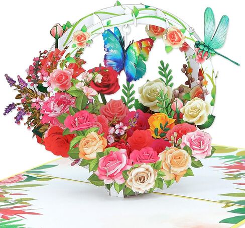2025 Mother Day Flower Card - 3D Pop Up Flower Birthday Card with Envelope Best Mothers Day Gift for Mom Wife Grandma Aunt Daughter Sister in Saudi Arabia