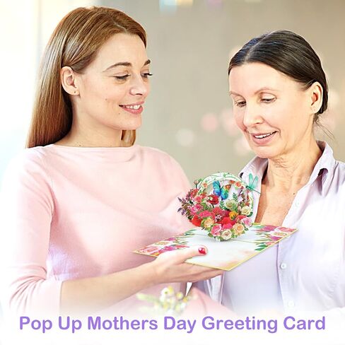 2025 Mother Day Flower Card - 3D Pop Up Flower Birthday Card with Envelope Best Mothers Day Gift for Mom Wife Grandma Aunt Daughter Sister in Saudi Arabia