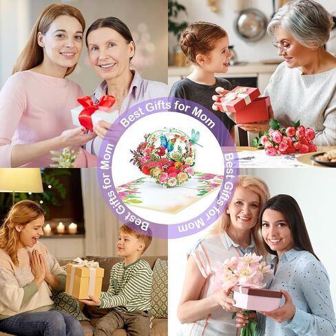 2025 Mother Day Flower Card - 3D Pop Up Flower Birthday Card with Envelope Best Mothers Day Gift for Mom Wife Grandma Aunt Daughter Sister in Saudi Arabia