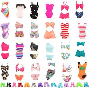 BARWA 5 Sets Swimwear Swimsuit Beach Bikini Bathing Clothes with Shoes for 11.5 Inch Doll…