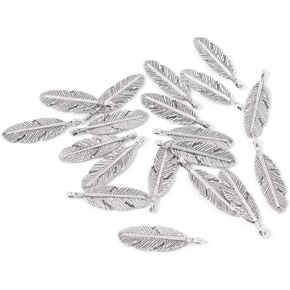 Zuoyou 50pcs سحر الريش DIY المعادن المعادن حبات الفواصل لصنع المجوهرات